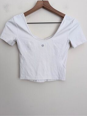 Lululemon Align Crop Tee Shirt White Women’s 4
